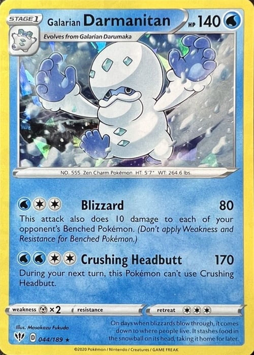 Darkness Ablaze Galarian Darmanitan #44/189 Cracked Ice Holo